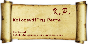Kolozsváry Petra névjegykártya
